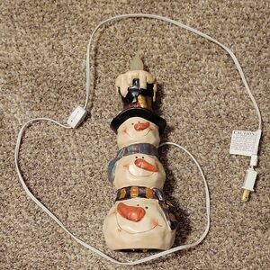 Snowman Candle Lamp with Hat and Scarf
